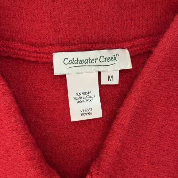 Coldwater Creek Boiled Wool Sweater Vest Womens M Red Playing Cats Grandmacore - Picture 9 of 10